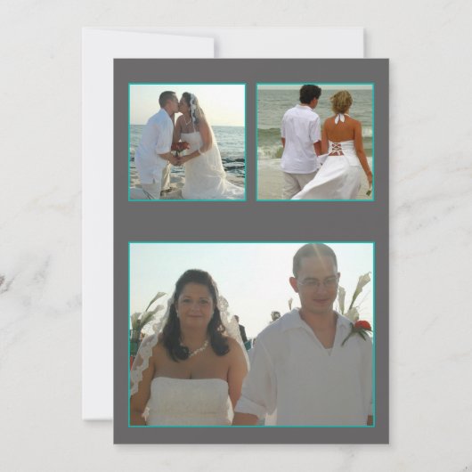 披露宴のシカゴのスカイラインの結婚式の写真だけInvit 招待状 (裏面)