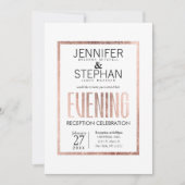 披露宴の招待状を均等にするシックなのどのばら色の金ゴールド 招待状 (正面)