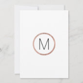 披露宴の招待状を均等にするシックなのどのばら色の金ゴールド 招待状 (裏面)