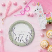 披露宴の装飾のフランスのなラベンダーの花柄の水彩画 ペーパープレート (パーティー)