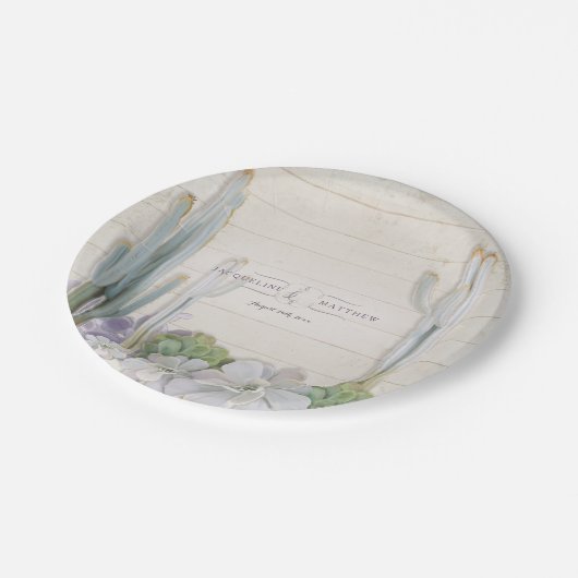 披露宴の装飾の砂漠のサボテンnの水気が多い西部 ペーパープレート (アングル)