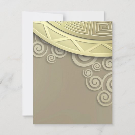 披露宴または夕食の招待状のためのRSVP 出欠カード (裏面)