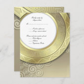 披露宴または夕食の招待状のためのRSVP 出欠カード (正面/裏面)