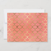 披露宴アールデコシェル金ゴールドリーフフォーマル結婚ズ 招待状 (裏面)