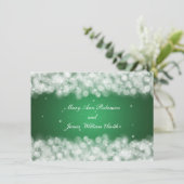 披露宴エレガントパーティースパークルエメラルドグリーン 招待状 (スタンド正面)