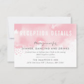 披露宴カースタイリッシュド水色赤面ピンクグレー 招待状 (正面)