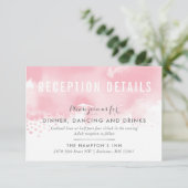 披露宴カースタイリッシュド水色赤面ピンクグレー 招待状 (スタンド正面)