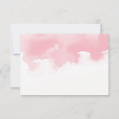 披露宴カースタイリッシュド水色赤面ピンクグレー 招待状 (裏面)