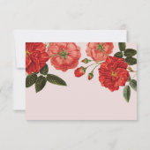 披露宴カードヴィンテージ赤バラフローラブーケ 招待状 (裏面)