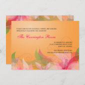 披露宴カード抽象芸術の花柄の結婚式招待状 招待状 (正面/裏面)