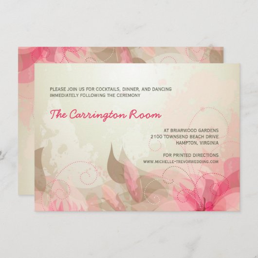 披露宴カード抽象芸術フローラ結婚式招待状 招待状 (正面/裏面)