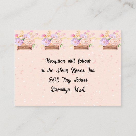 披露宴カード素朴結婚(桃・花用) エンクロージャーカード (正面)