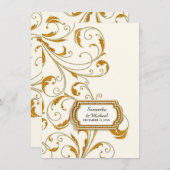 披露宴グラムオールドハリウッドリージェンシーブラックタイ 招待状 (正面/裏面)