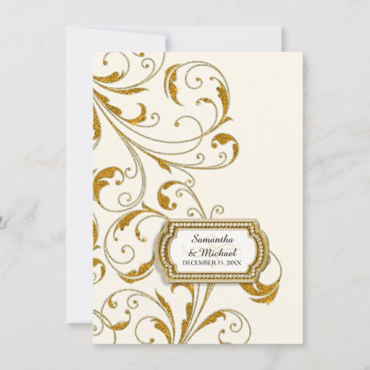 披露宴グラムオールドハリウッドリージェンシーブラックタイ 招待状 (正面)