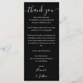 披露宴サンキューブラックアンドホワイト座席表 メニュー (正面)