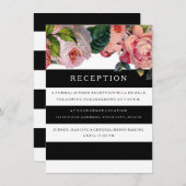 披露宴シモダンックワイドストライプ、ヴィンテージバラ エンクロージャーカード (正面/裏面)