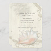 披露宴ショアビーチシーシェルコンチシェル結婚ズ 招待状 (正面/裏面)