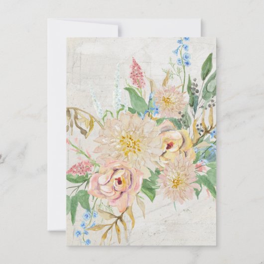 披露宴シンプルマーレモダンドヴィンテージフローラアート 招待状 (裏面)