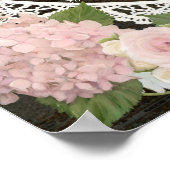 披露宴シーティングチャートアジサイ濃いウッドレース ポスター (角)