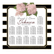 披露宴シーティングチャートピンクアジサイモダン