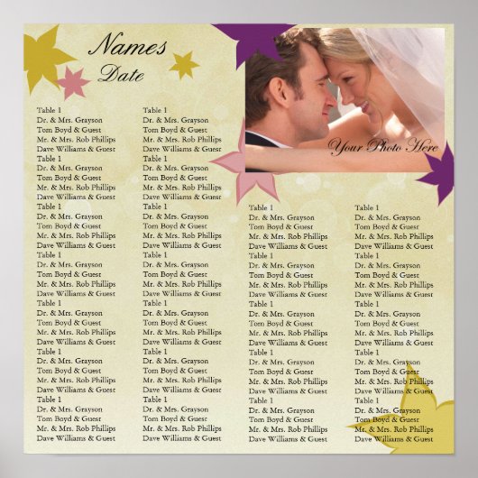 披露宴シーティングチャート（写真あり） ポスター (正面)