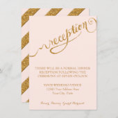 披露宴スクリプト永遠に愛の金ゴールドグリッター エンクロージャーカード (正面/裏面)