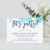 披露宴スタイリッシュハンドレターアクアウォーター色 招待状 (スタンド正面)