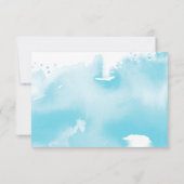 披露宴スタイリッシュハンドレターアクアウォーター色 招待状 (裏面)