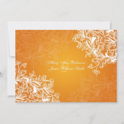 披露宴スターエレガントヴィンテージスワーズオレンジ 招待状 (正面)