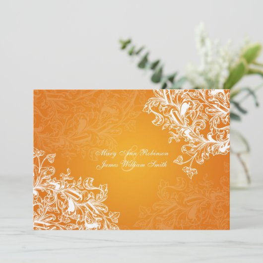 披露宴スターエレガントヴィンテージスワーズオレンジ 招待状 (スタンド正面)