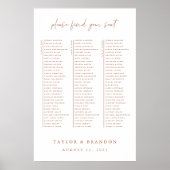 披露宴テーブルミニマルの結婚座席表の記号 ポスター (正面)