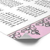 披露宴テーブル座席表バロック旋回シルバー ポスター (角)