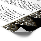 披露宴テーブル座席表バロック旋回シルバー ポスター (角)