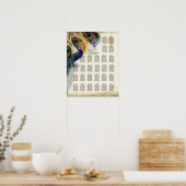 披露宴テーブル座席表、クリスマスピーコック ポスター (キッチン)