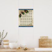 披露宴テーブル座席表、孔雀と羽根 ポスター (キッチン)