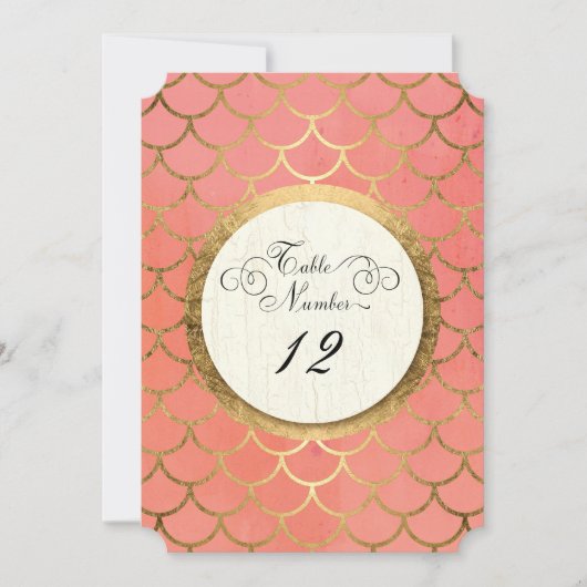 披露宴テーブル番号フェイク金ゴールド結婚アールデコ 招待状 (正面)