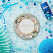 披露宴デコーフランスのル赤面バラリースフローラ ペーパープレート (パーティー)