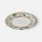 披露宴デコーフランスのル赤面バラリースフローラ ペーパープレート (アングル)