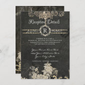 披露宴パリシャルボードモノグラムタイポグラフィ 招待状 (正面/裏面)