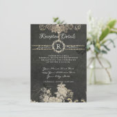 披露宴パリシャルボードモノグラムタイポグラフィ 招待状 (スタンド正面)