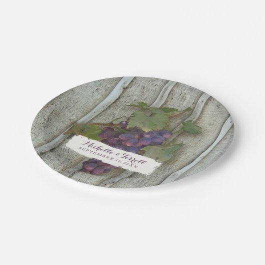 披露宴ブライダルシャワーデコル素朴ヴィネヤードアート ペーパープレート (アングル)