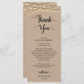 披露宴プレイスセッティングサンキュークラフトカード プログラム (正面/裏面)