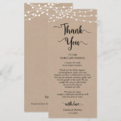 披露宴プレイスセッティングサンキュークラフトカード プログラム (正面/裏面)