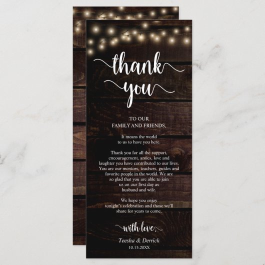 披露宴プレース設定ありがとうクラフトカード プログラム (正面/裏面)