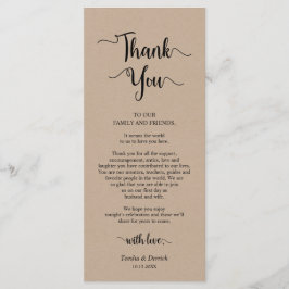 披露宴プレース設定ありがとうクラフトカード プログラム