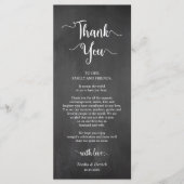 披露宴プレース設定ありがとう、黒板カード プログラム (正面)