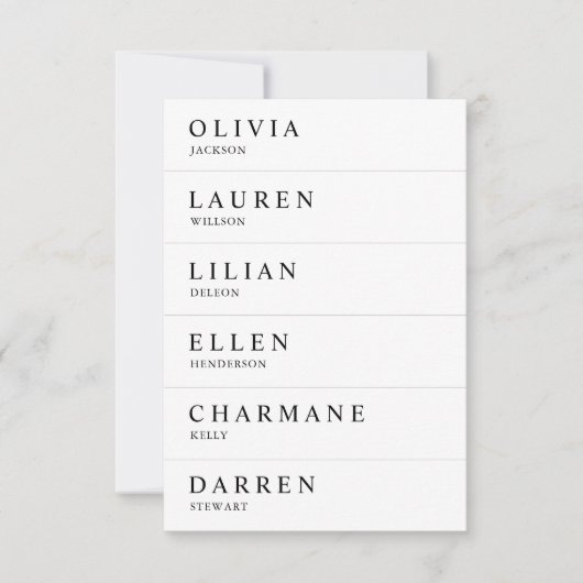 披露宴ミニマルミニゲストのプロファイルカード6インチ1 案内状 (正面)