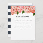 披露宴モダンワイドストライプヴィンテージアジサイ 招待状 (正面/裏面)