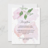 披露宴モダン金ゴールドユーカリ結婚グリーナリー 招待状 (正面)