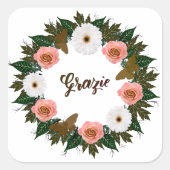 披露宴リハーサルエレガント切手 スクエアシール (正面)